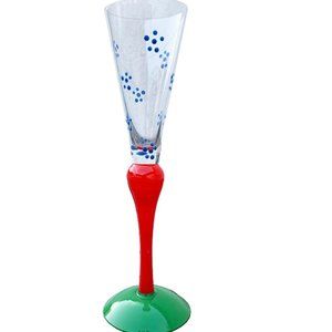 Orrefors Clown Crystal Champagne Flute By Anne Nilsson Sweden 26.5 cm *RARE*